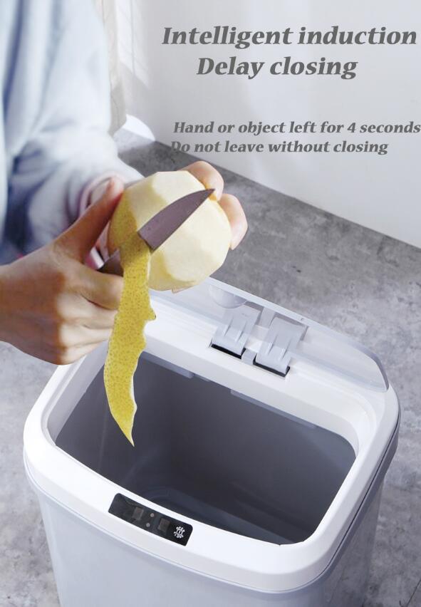 15L Automatic Touchless Intelligent Induction Motion Sensor Dustbin Trash Can, Touch-Free Rectangular Kitchen Trash Can Recycler - Image 3