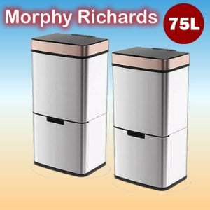 75L Double Compartments Morphy Richards Pro Recycling Sensor Waste Bin