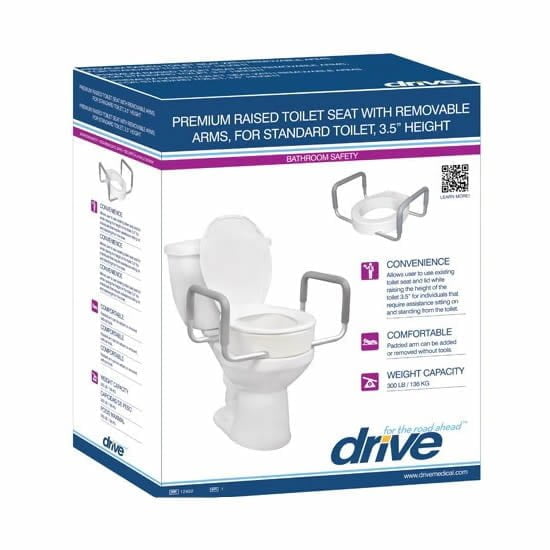 DRIVE Medical Toilet Seat Riser with Rails