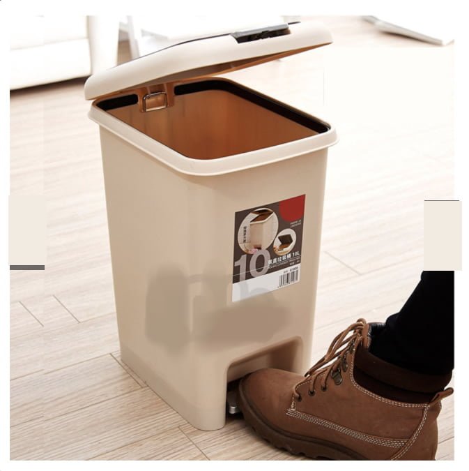 Dual Lid Open Trash Dustbin Pedal Bin Waste Bin 10L | 15L | 20L - Image 2
