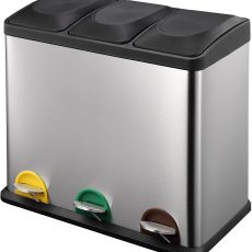 3 in 1 Stainless Steel and Plastic Separate Recycle Pedal Waste Bin