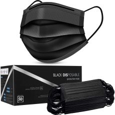 Black 3Ply Disposable Face Masks (50pcs per pack)