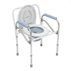 Folding Frame Commode Chair with Backrest