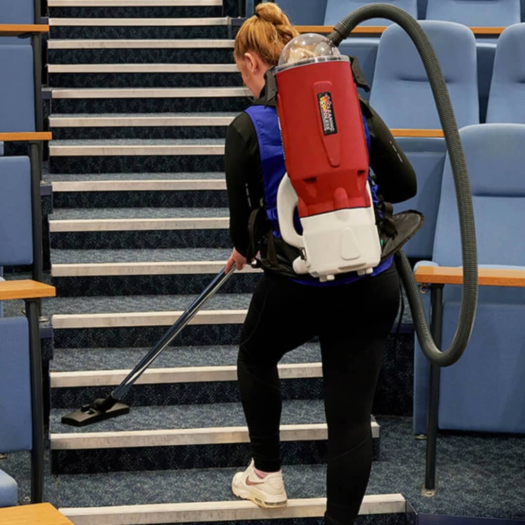 Victor Backpack Vacuum in Action, Cleaning Floor Lagos Nigeria