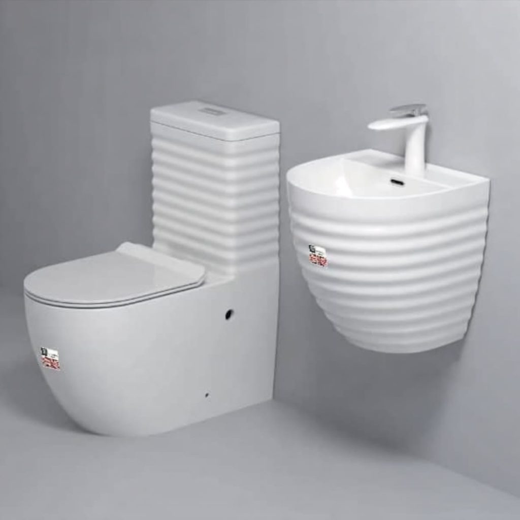 Elegant WC and basin installed in a premium home – luxury bathroom fixtures in Lagos Nigeria