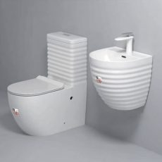 Elegant WC and basin installed in a premium home – luxury bathroom fixtures in Lagos Nigeria