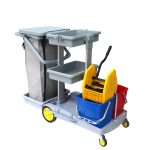 affordable Hotel Cleaning Trolley fully loaded with cleaning supplies Lagos Nigeria