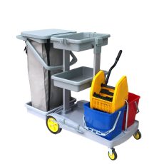 affordable Hotel Cleaning Trolley fully loaded with cleaning supplies Lagos Nigeria