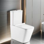 Metro rimless close coupled toilet front view – affordable bathroom sanitary wares in Lagos Nigeria