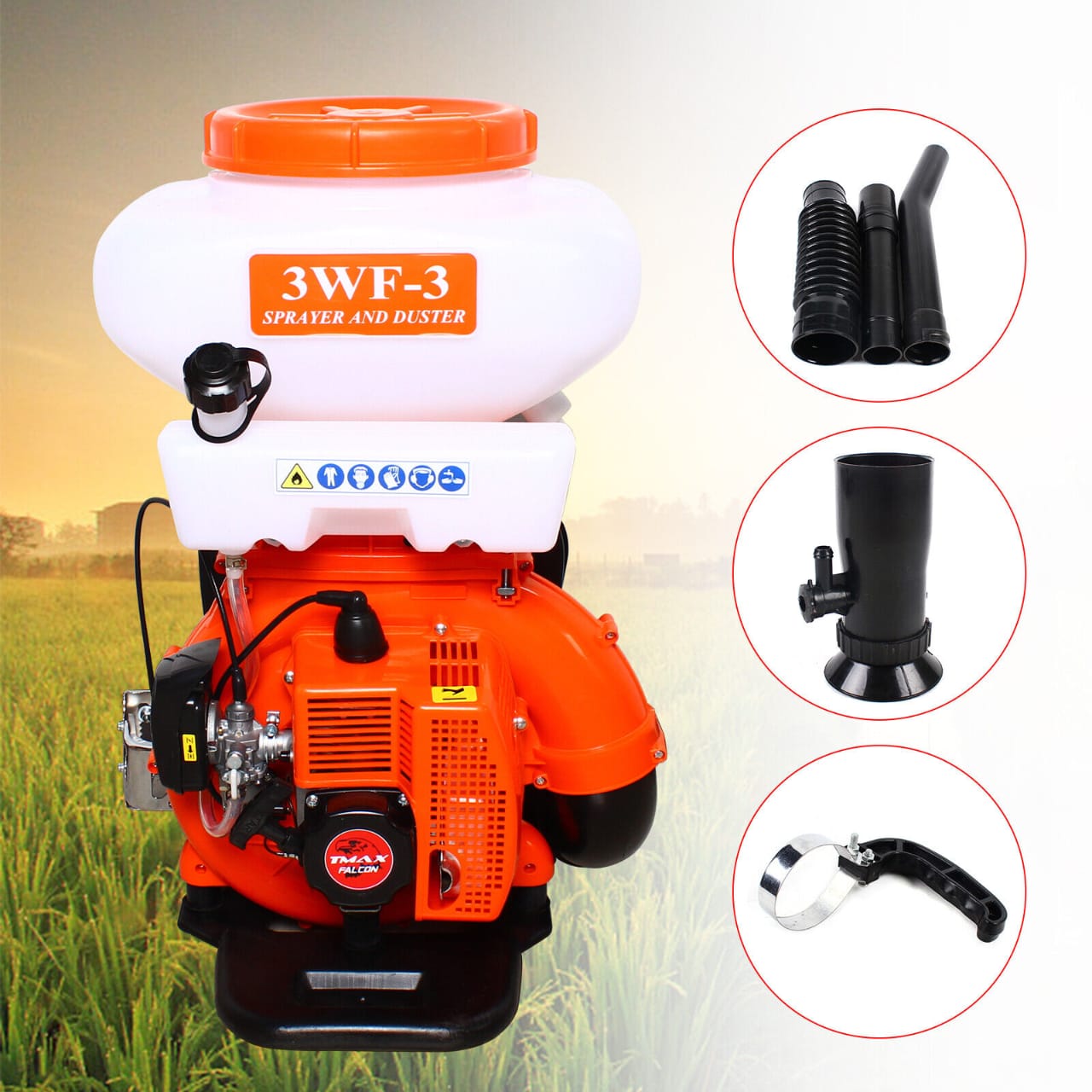sprayer3 Boypo 3WF-3A in use on a Nigerian farm for crop pest control and pesticide application