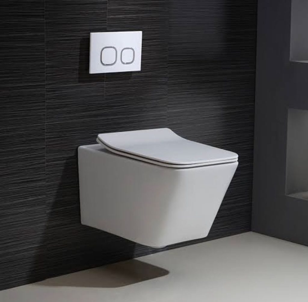 Wall-hung toilet with soft-close seat – modern toilet seats for sale in Lagos Nigeria